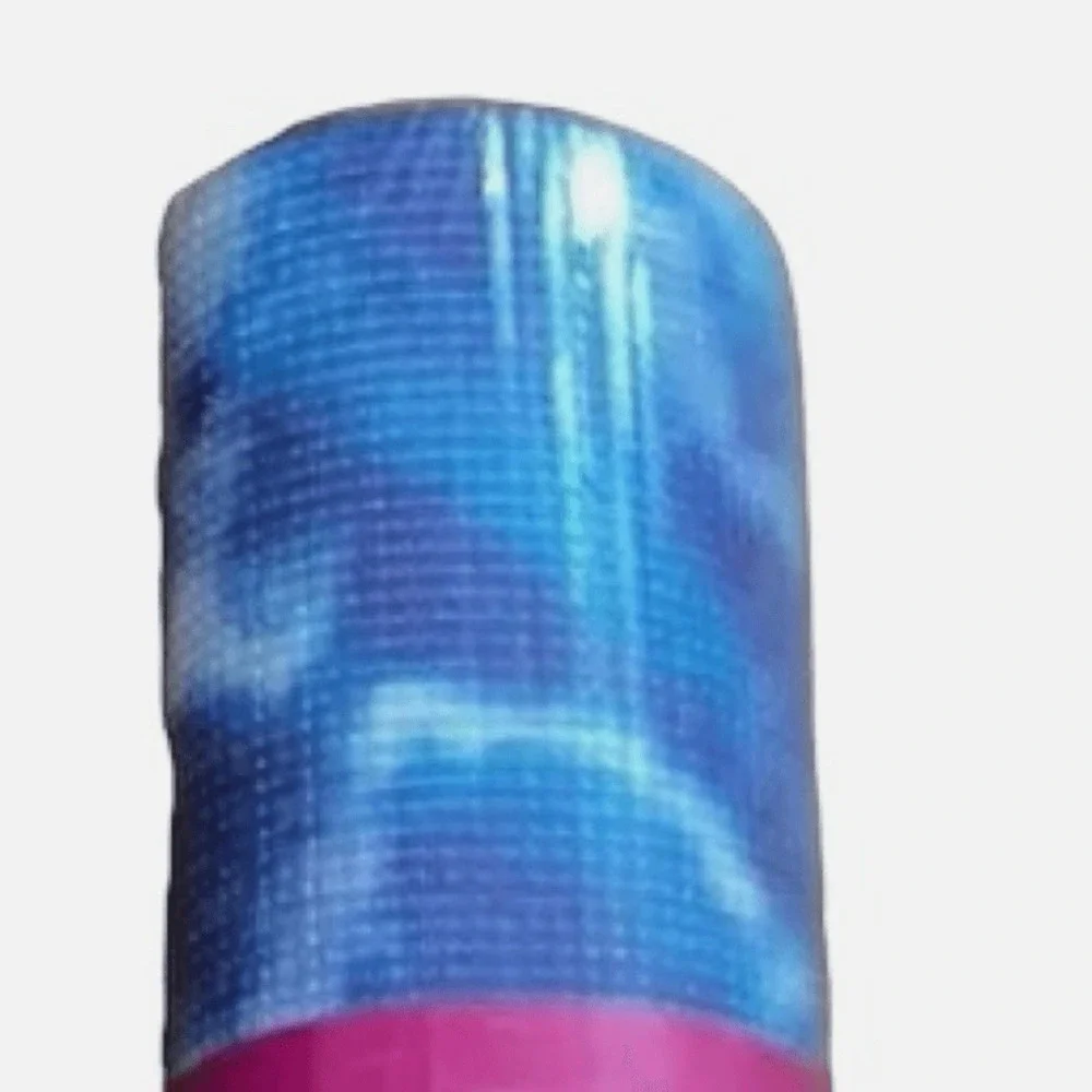 Terez Yoga Pilates Mat Blue Tie Dye 5mm Thick Non Slip‎ Multicolor 24